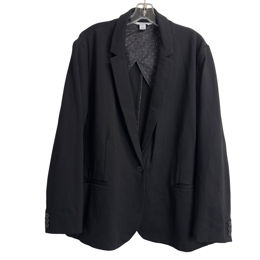 Old Navy Womens XXL Black Single Button Blazer Ponte‎ Knit Jacket